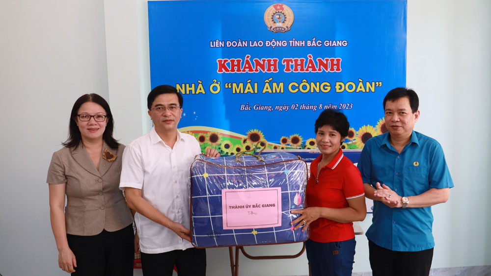 công nhân, công đoàn, Bắc Giang, khánh thành nhà, mái ấm công đoàn