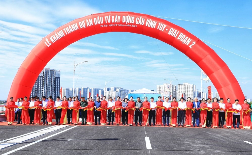 Thủ tướng Phạm Minh Chính, lễ khánh thành cầu Vĩnh Tuy giai đoạn 2, khánh thành cầu Vĩnh Tuy, Cầu vĩnh tuy, thành phố Hà Nội