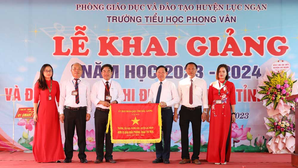 Bắc Giang, Lục Ngạn, Phong Vân, trường tiểu học phong vân, khai giảng, giáo dục, năm học mới