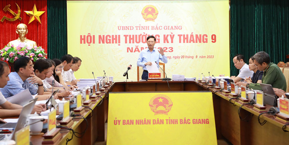 ubnd tỉnh bắc giang, hội nghị thường kỳ, 9 tháng năm 2023, tăng trưởng, kinh tế-xã hội,