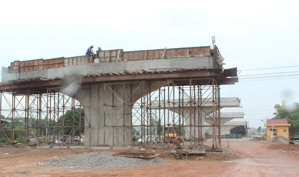 Bắc Giang, tin tức bắc giang, tăng tốc thi công, tăng tốc thi công cầu vượt Xương Giang, cầu vượt Xương Giang