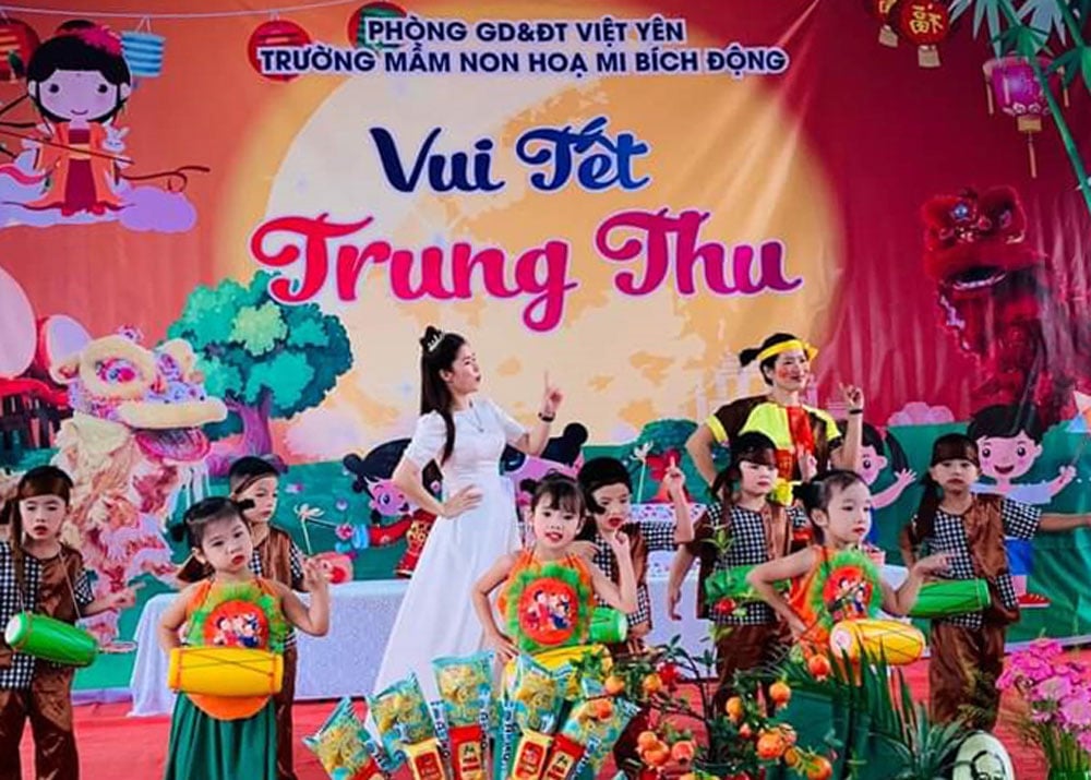 Trung thu, rộn ràng, chú Cuội, văn nghệ, phá cỗ, trường học, Bắc Giang