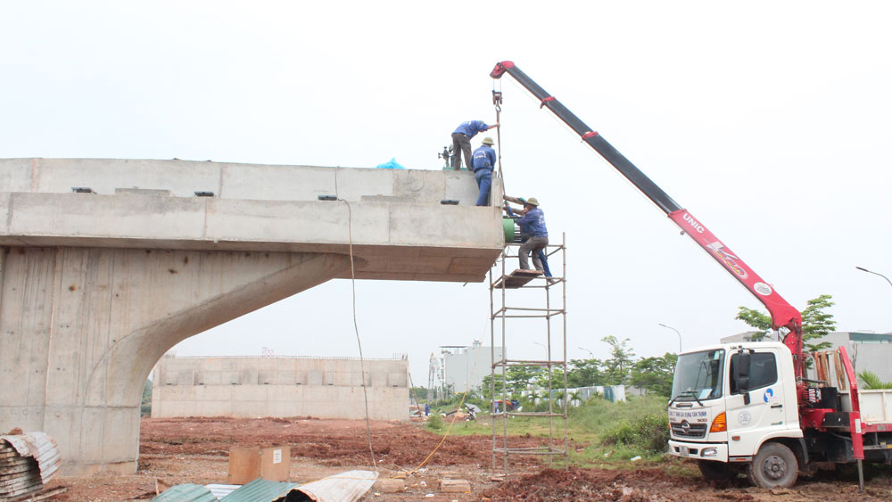 Bắc Giang, tin tức bắc giang, tăng tốc thi công, tăng tốc thi công cầu vượt Xương Giang, cầu vượt Xương Giang