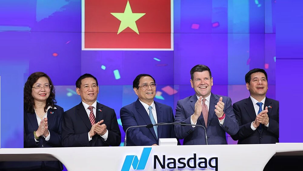 Thủ tướng Phạm Minh Chính, rung chuông, khai trương phiên giao dịch, sàn chứng khoán NASDAQ