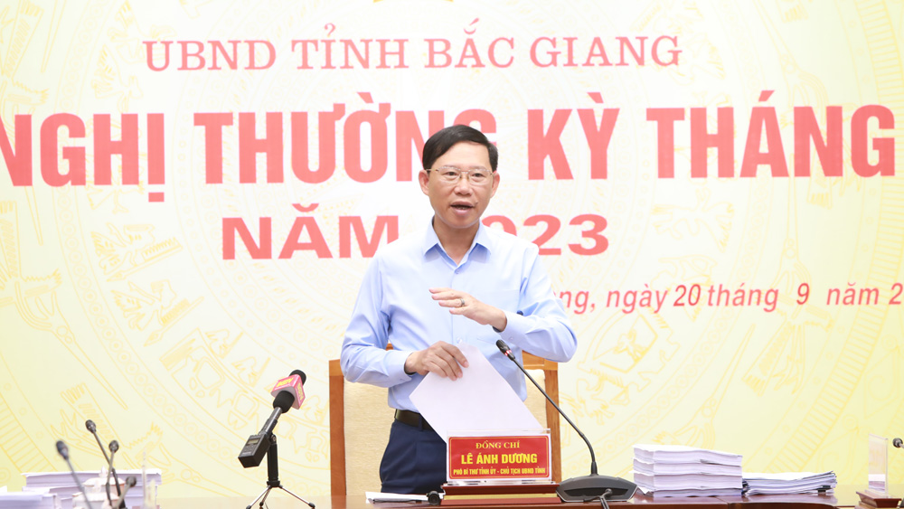 ubnd tỉnh bắc giang, hội nghị thường kỳ, 9 tháng năm 2023, tăng trưởng, kinh tế-xã hội,