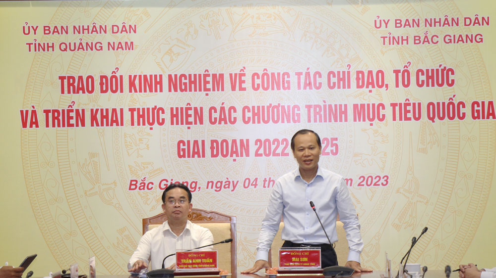 bắc giang, đồng chí Mai Sơn, đoàn công tác, làm việc, học tập kinh nghiệm