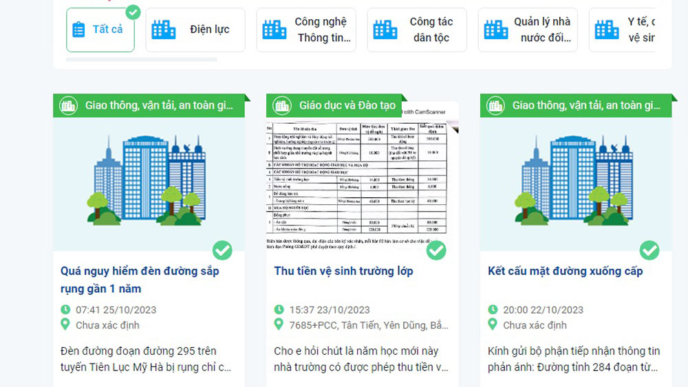 Bắc Giang, phản ánh hiện trường, đô thị thông minh