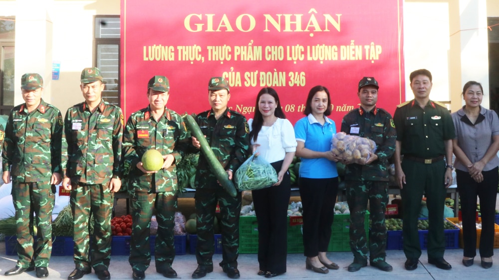 Khu vực phòng thủ, lương thực thực phẩm, diễn tập, Sư đoàn Bộ binh 346 , Lục Ngạn,  Bắc Giang