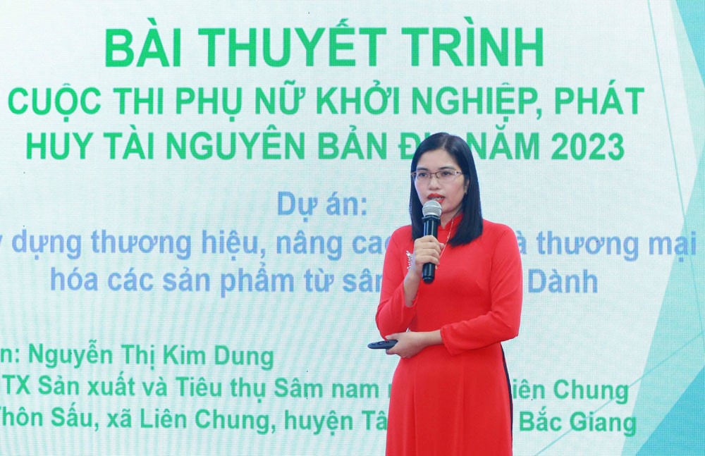 Khai mạc, Cuộc thi thuyết trình, vòng chung kết toàn quốc Cuộc thi, Phụ nữ khởi nghiệp, phát huy tài nguyên bản địa