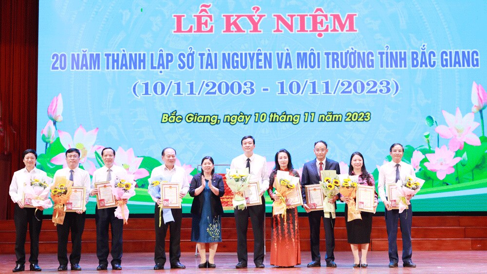 bắc giang, tài nguyên và môi trường Bắc Giang, kỷ niệm 20 năm thành lập, khen thưởng