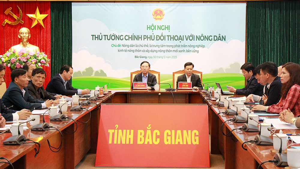 bắc giang, thủ tướng chính phủ đối thoại với nông dân, hội nông dân, hội nghị trực tuyến, nông dân là chủ thể