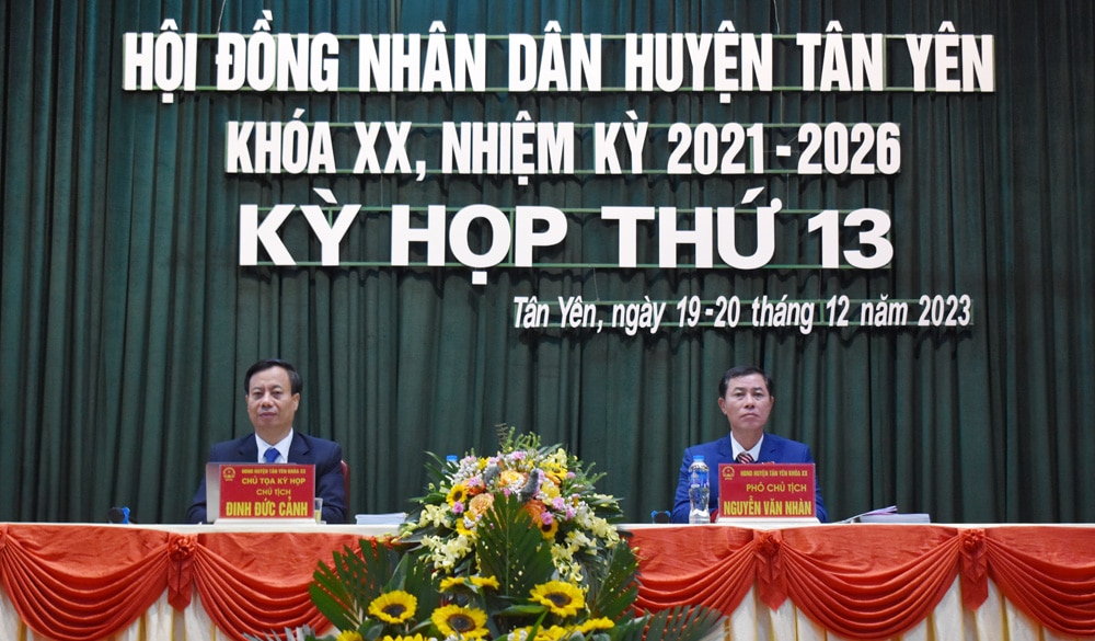 HĐND, Huyện Tân Yên, Bắc Giang, năm 2023, kỳ họp 13, chất vấn, nghị quyết