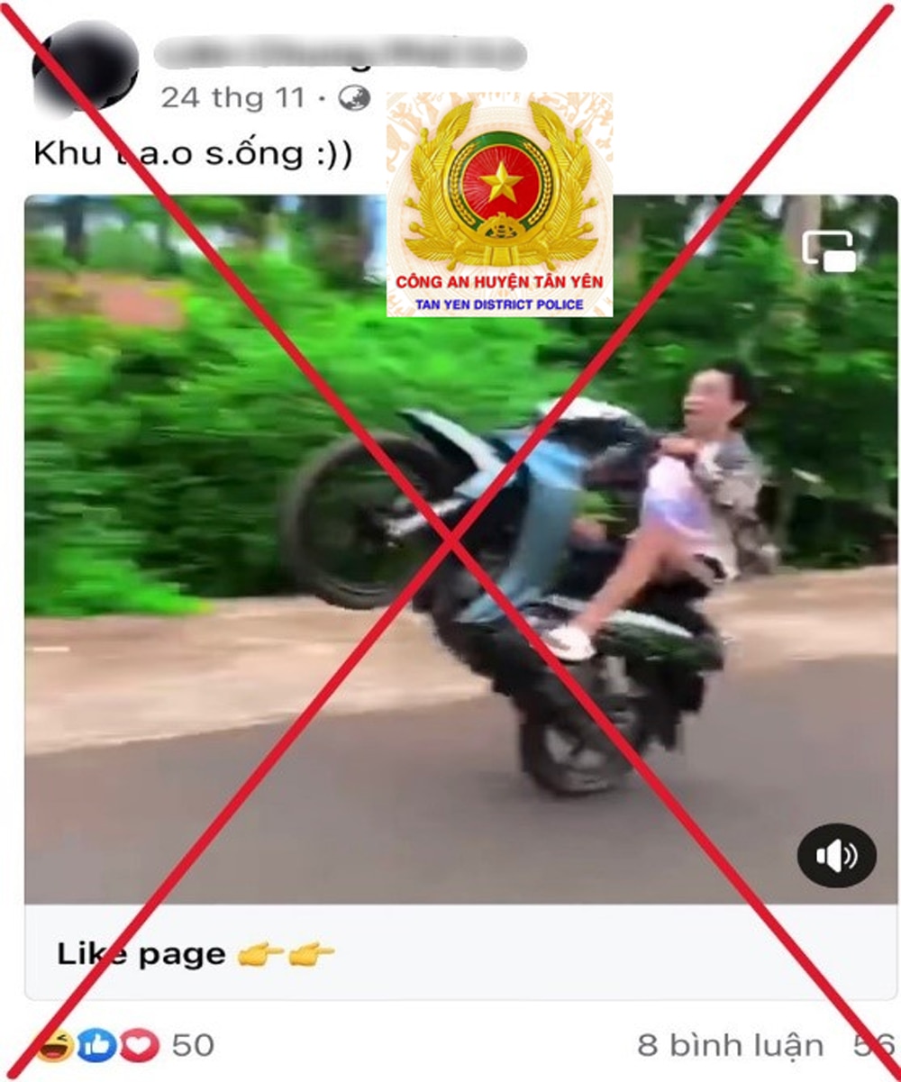 tin tức bắc giang, tỉnh bắc giang, công an huyện tân yên, Xử phạt, sử dụng Fanpage, hành vi vi phạm pháp luật, đăng tải thông tin, kích động bạo lực, tệ nạn xã hội