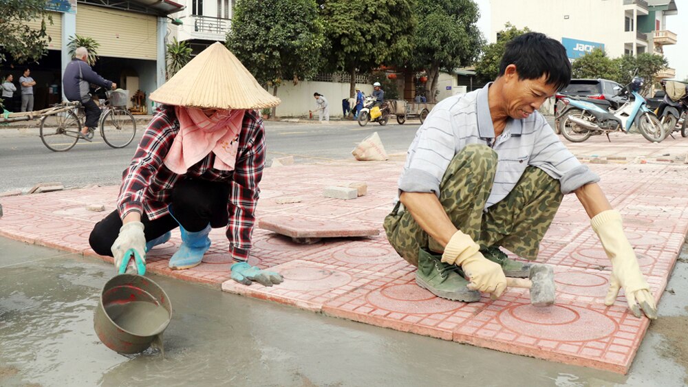 tin tức bắc giang, bắc giang, TP Bắc Giang, Hạ tầng kiên cố, đô thị văn minh, điện tử, cờ hoa, băng rôn chào xuân