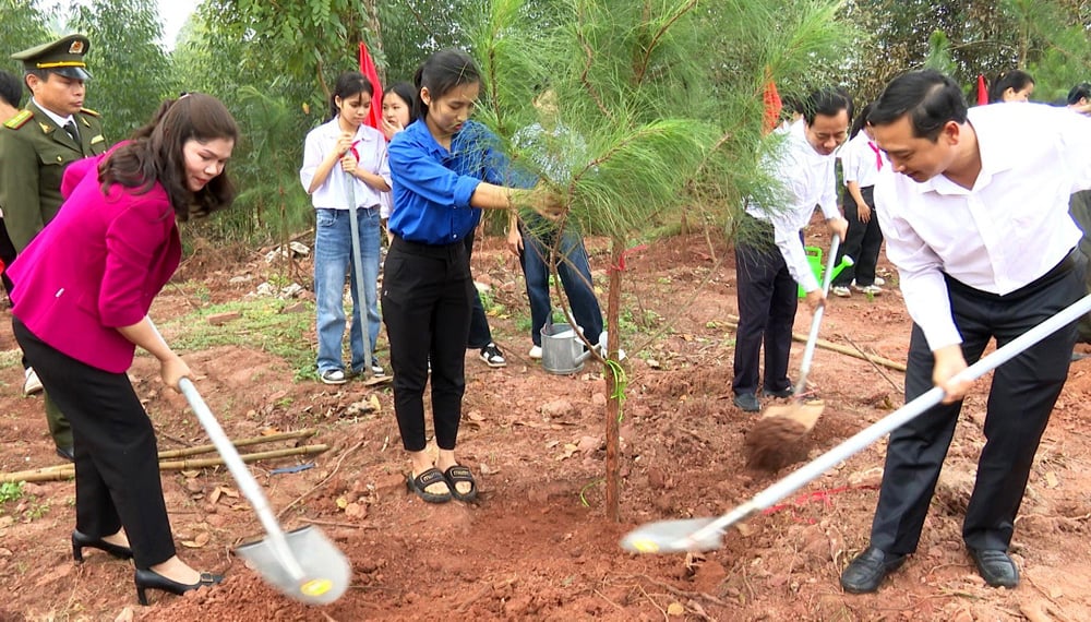 trồng cây, tân yên, bắc giang, tết, bác hồ