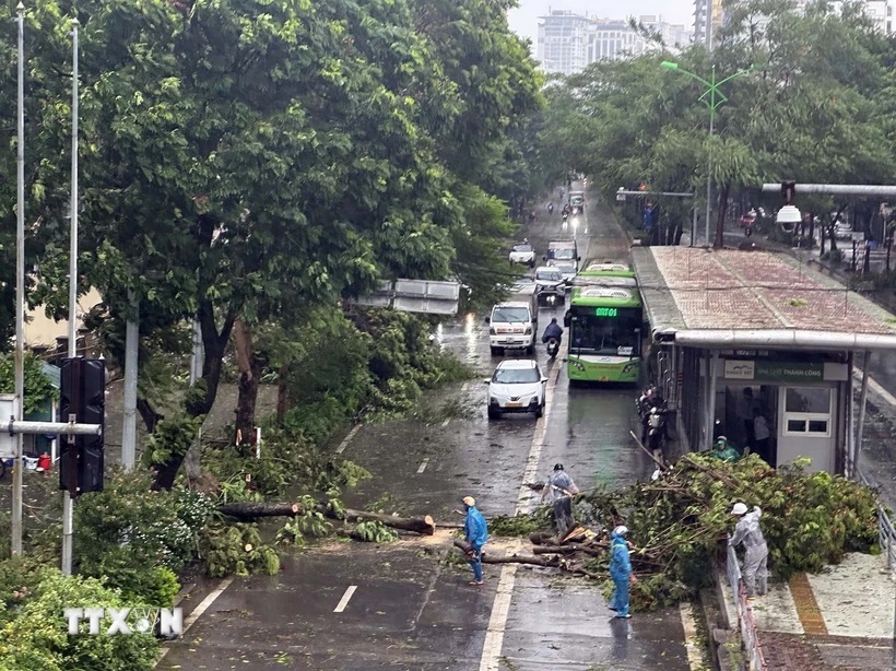 Đường phố Hà Nội trong ngày 7/9. (Ảnh: Huy Hùng/TTXVN)