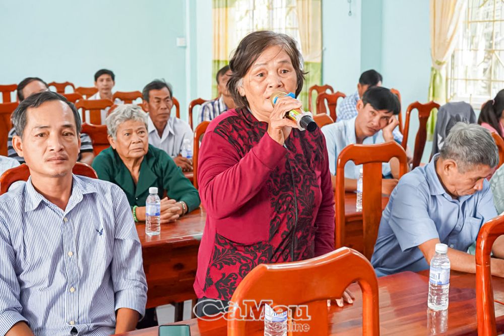 Cử tri Bùi Thị Năm, ấp Bùi Mắc đã có ý kiến đáng chú ý liên quan đến quyền lợi chính sách của gia đình bà