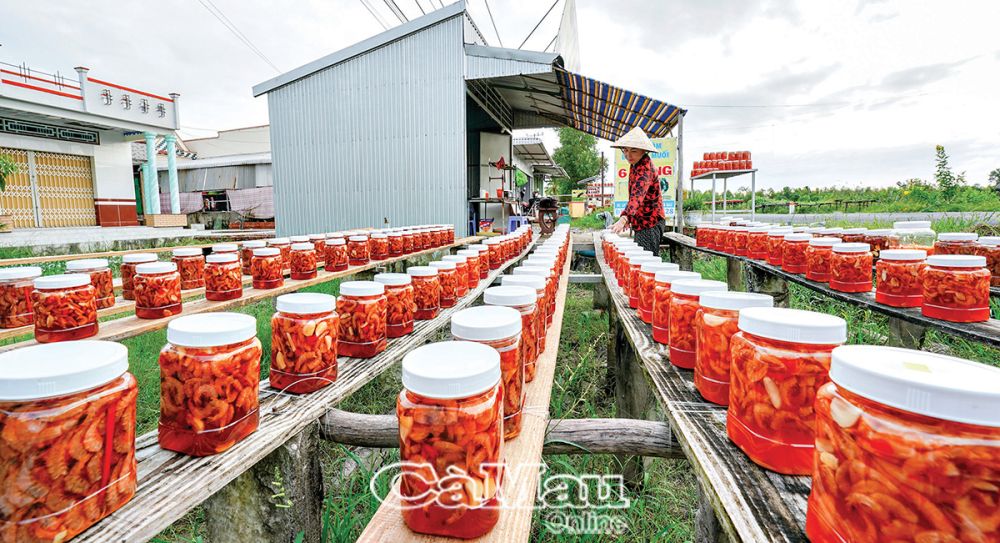 Sản phẩm mắm tôm Sáu Tùng (ấp Trung Cang, xã Tân Trung) được khách hàng trong và ngoài tỉnh ưa chuộng.