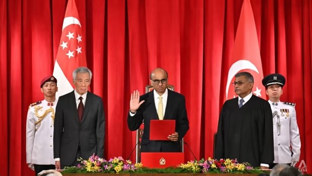 Tong thong Singapore Tharman Shanmugaratnam tuyen the nham chuc hinh anh 1