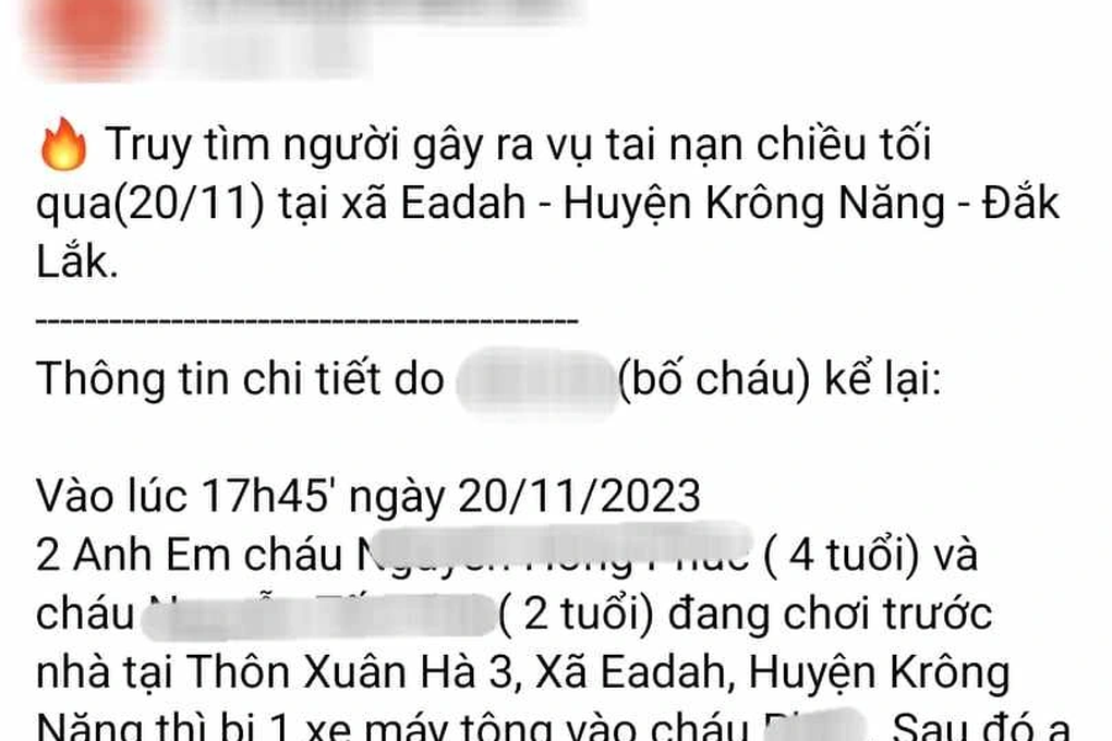 Công an xác minh tin bé 2 tuổi bị kẻ gây tai nạn ném vào bụi gây vỡ sọ - 2