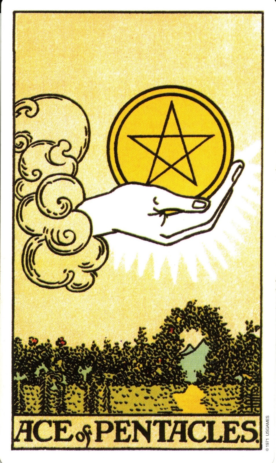 Ace of Pentacles - Rider Waite Smith