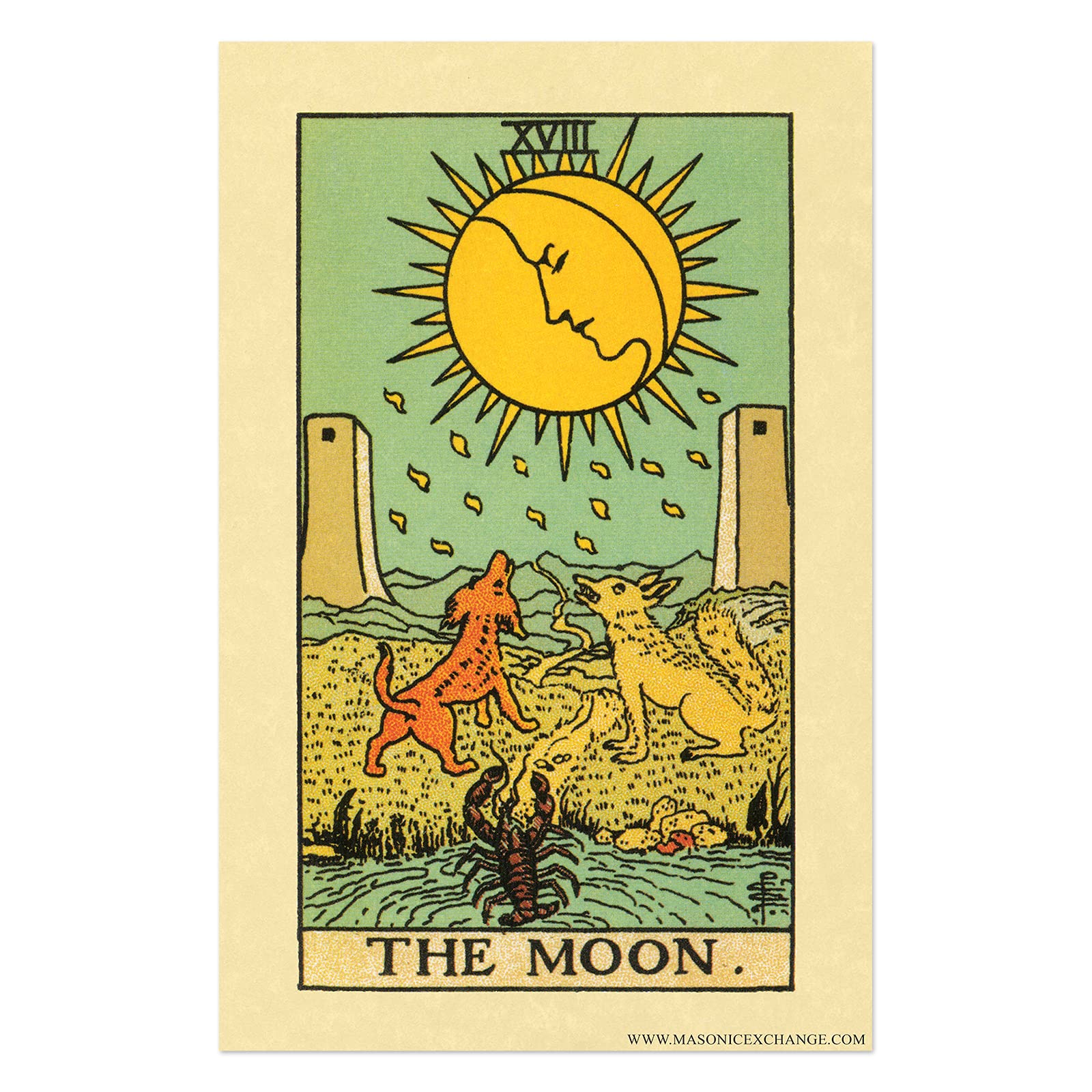 Amazon.com: The Moon Tarot Card Poster - [11'' x 17'']: Posters & Prints