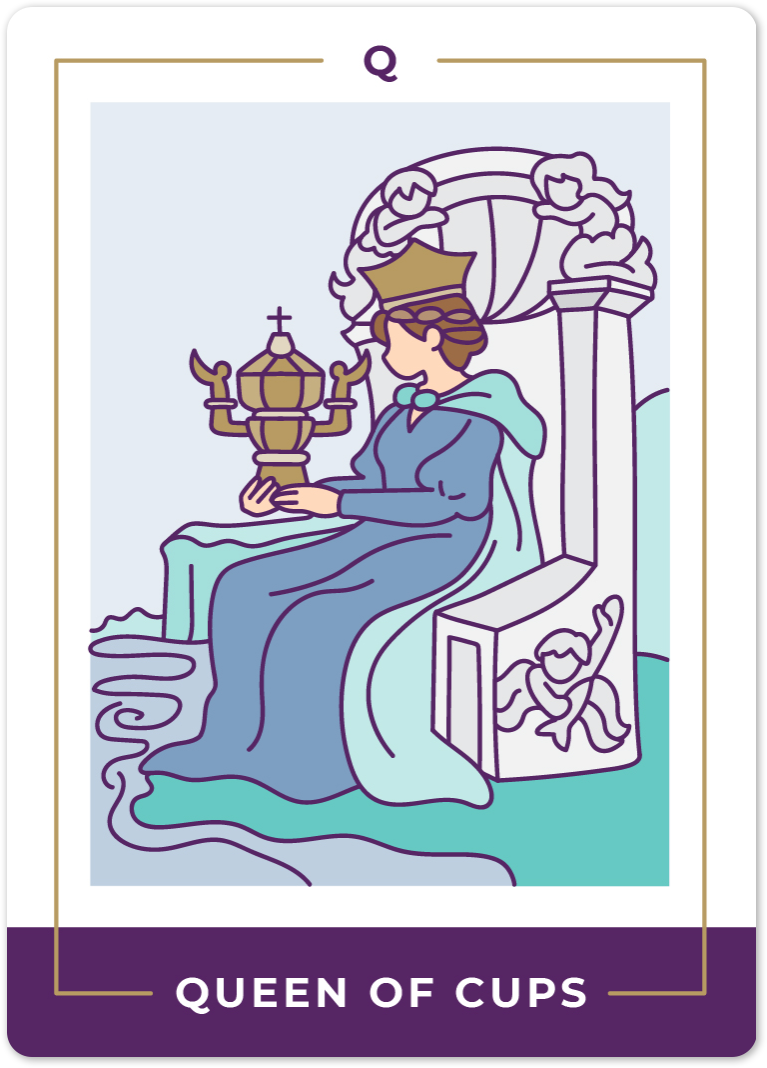 Queen of Cups Tarot Card Meanings | Biddy Tarot