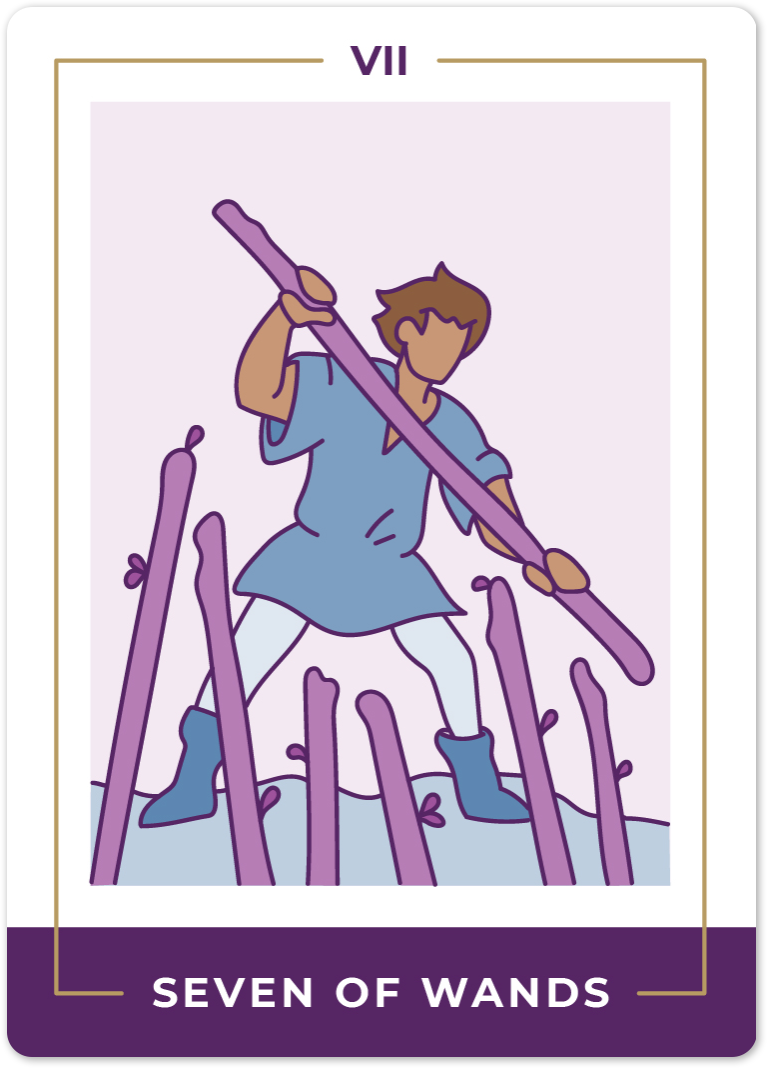 Seven of Wands Tarot Card Meanings | Biddy Tarot