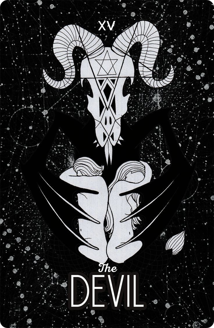 The Devil | Tarot cards art, Tarot tattoo, Tarot art