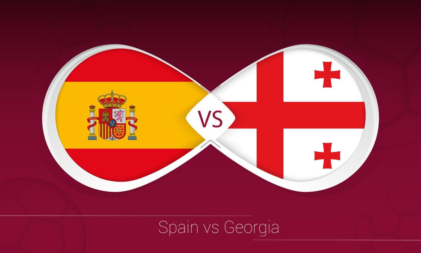Spain vs Georgia in Football Competition, Group B. Versus icon on Football background. 6490433 Vector Art at Vecteezy