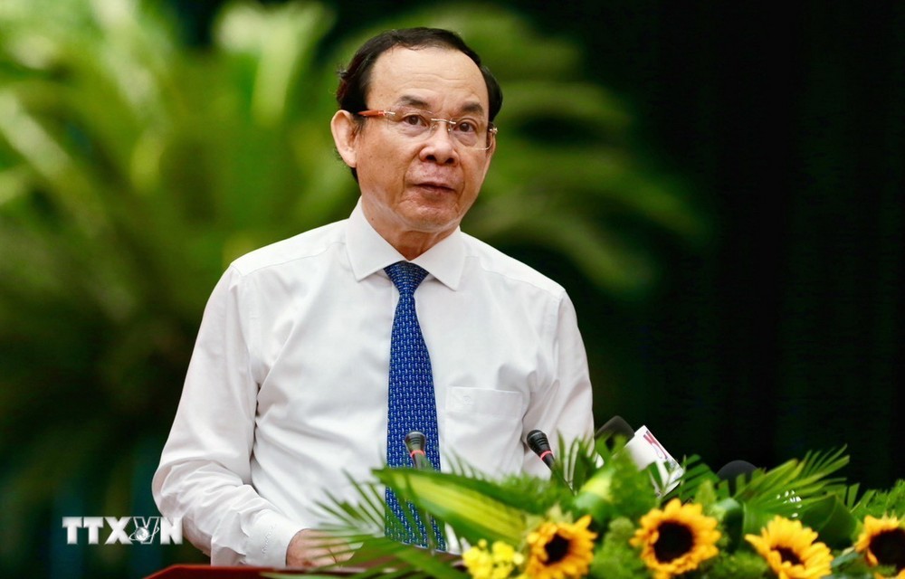 Ông Nguyễn Văn Nên, Ủy viên Bộ Chính trị, Bí thư Thành ủy Thành phố Hồ Chí Minh. (Ảnh: Anh Tuấn/TTXVN)