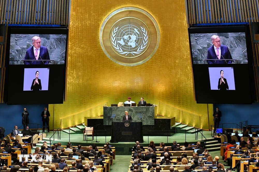 Aperçu de la réunion au 79e Sommet de l'Assemblée générale des Nations Unies à New York, aux États-Unis, le 22 septembre. (Photo : THX/TTXVN)