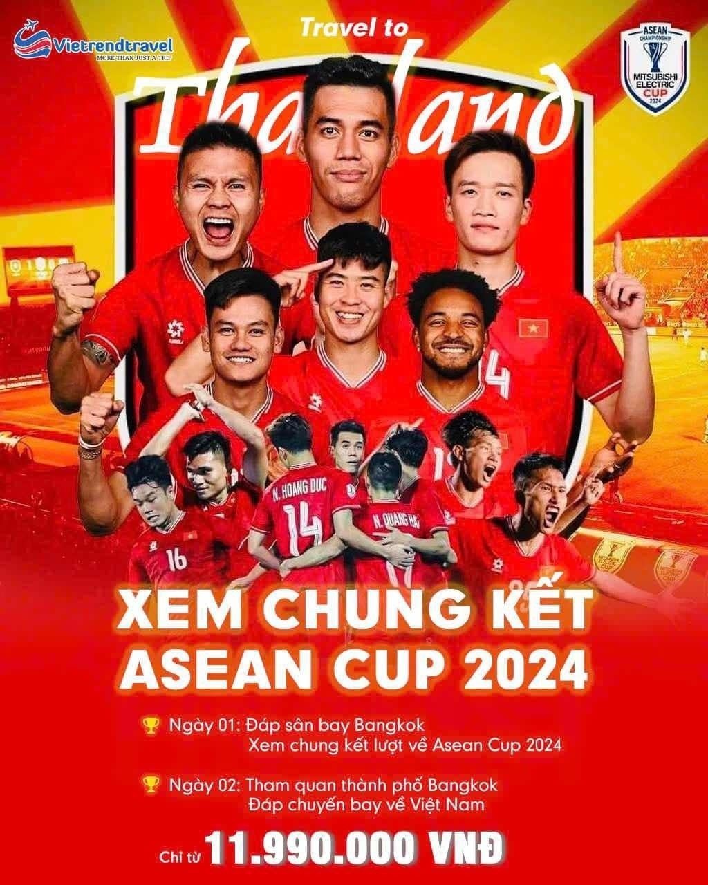 Tour du lịch Thái Lan cổ vũ đội tuyển Việt Nam tại chung kết AFF Cup được mở bán và nhanh chóng hút khách.