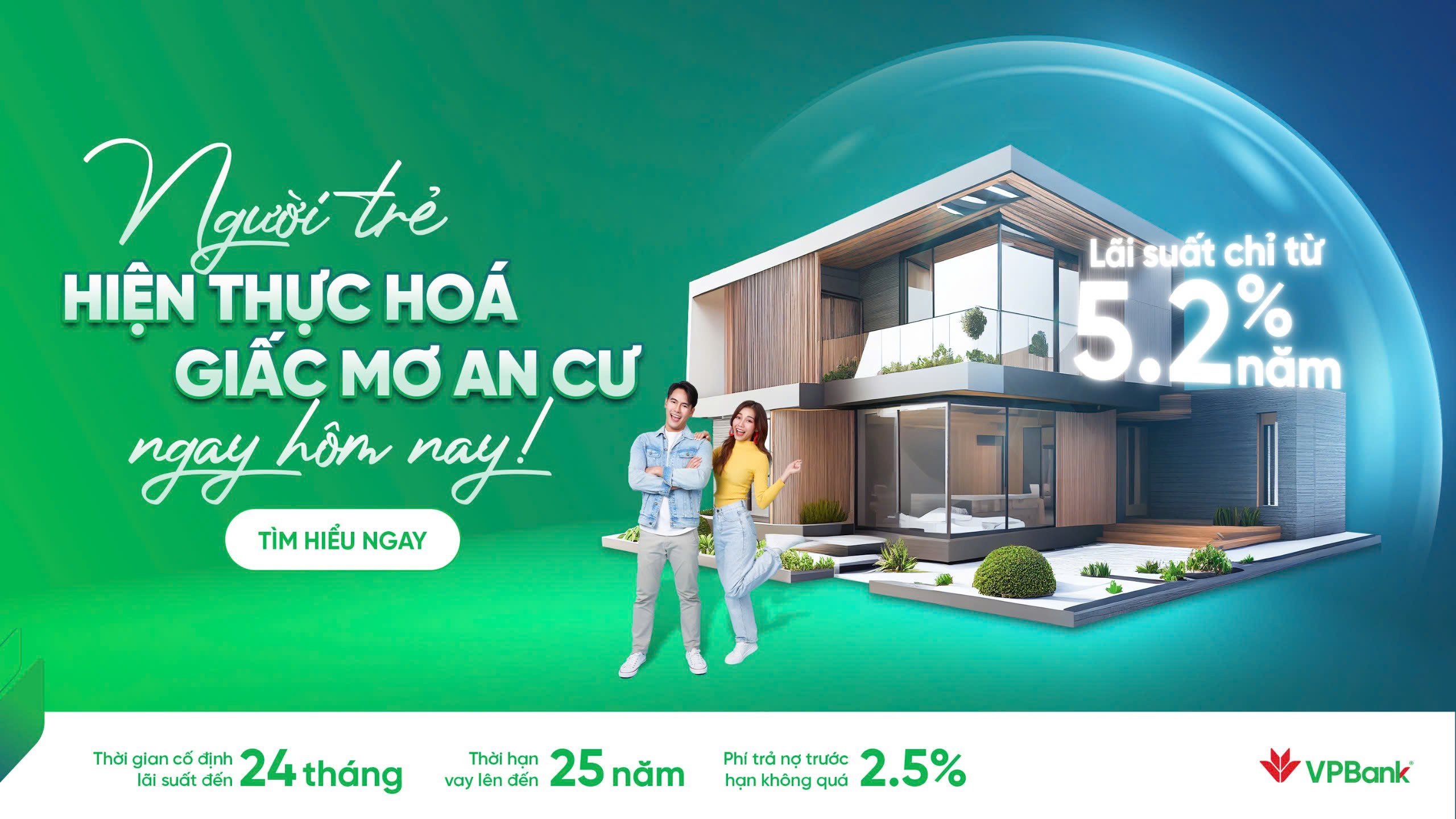 VPBank triển khai gói vay mua nhà  ưu đãi dành cho giới trẻ với lãi suất chỉ từ 52năm