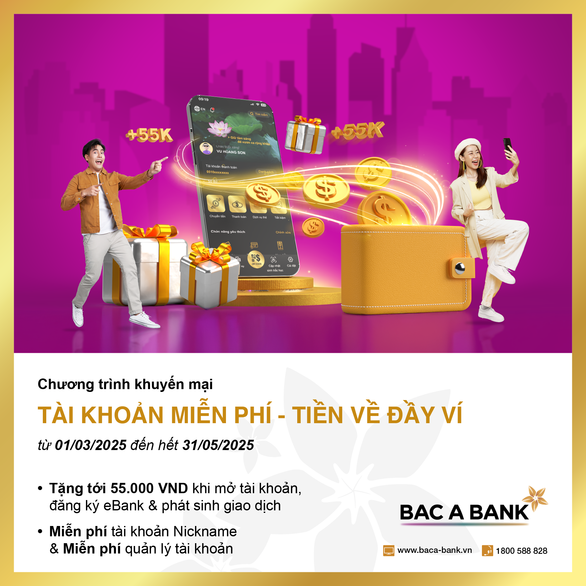 “Cơn lốc” ưu đãi dành cho chủ tài khoản BAC A BANK