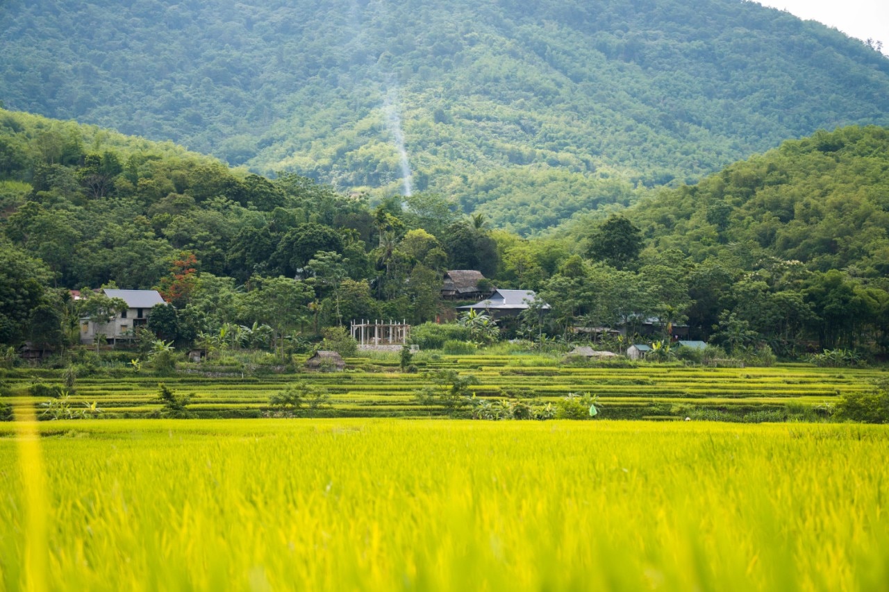 Cách Hà Nội khoảng 160 km, nằm ở ráp gianh biên giới Việt - Lào, khu bảo tồn thiên nhiên Pù Luông từ lâu là điểm hẹn của những tâm hồn yêu thích sự mộc mạc, yên bình. Pù Luông là nơi sinh sống của cộng đồng người dân tộc Thái, Mường. Theo tiếng Thái, Pù Luông có nghĩa là đỉnh cao nhất của làng. 