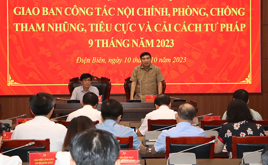 Giao ban công tác nội chính 9 tháng năm 2023