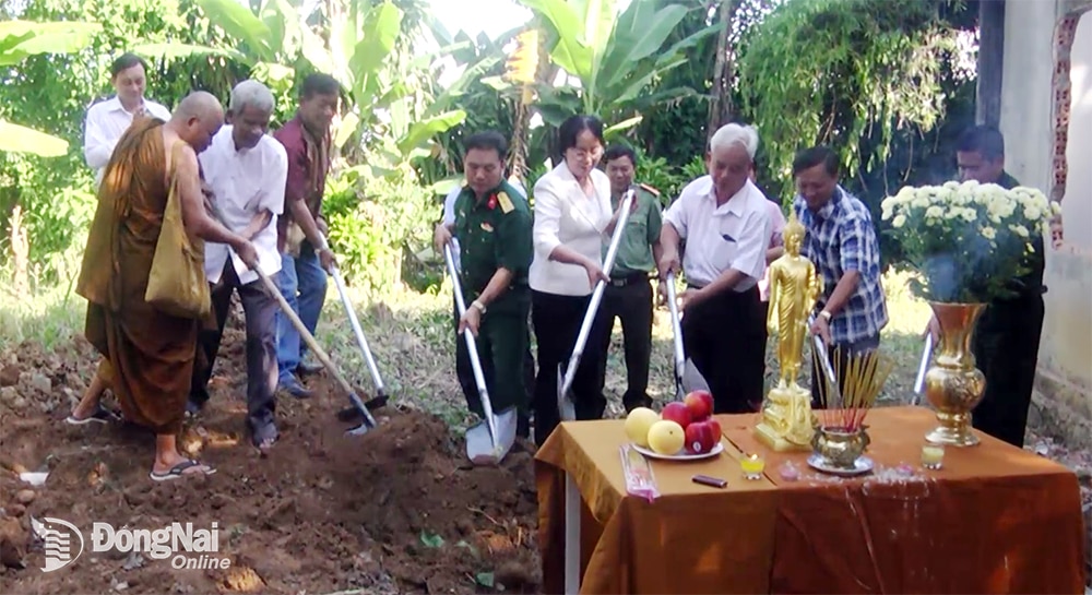 Khởi công xây dựng Nhà truyền thống dân tộc Khmer tại Chùa Thái Hòa, KP.Hiệp Nhất, TT.Định Quán