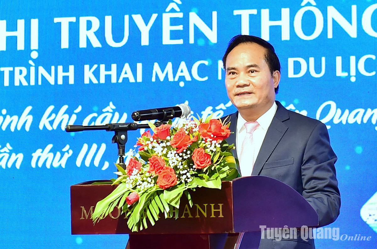 Đồng chí Hoàng Việt Phương, Phó Chủ tịch UBND tỉnh phát biểu tại hội nghị. Ảnh: Thanh Phúc

