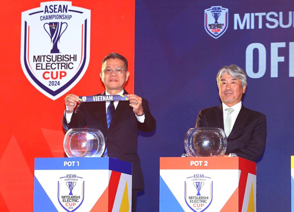 Lá thăm đưa tuyển Việt Nam rơi vào bảng B ASEAN Cup 2024 - Ảnh: CTV

