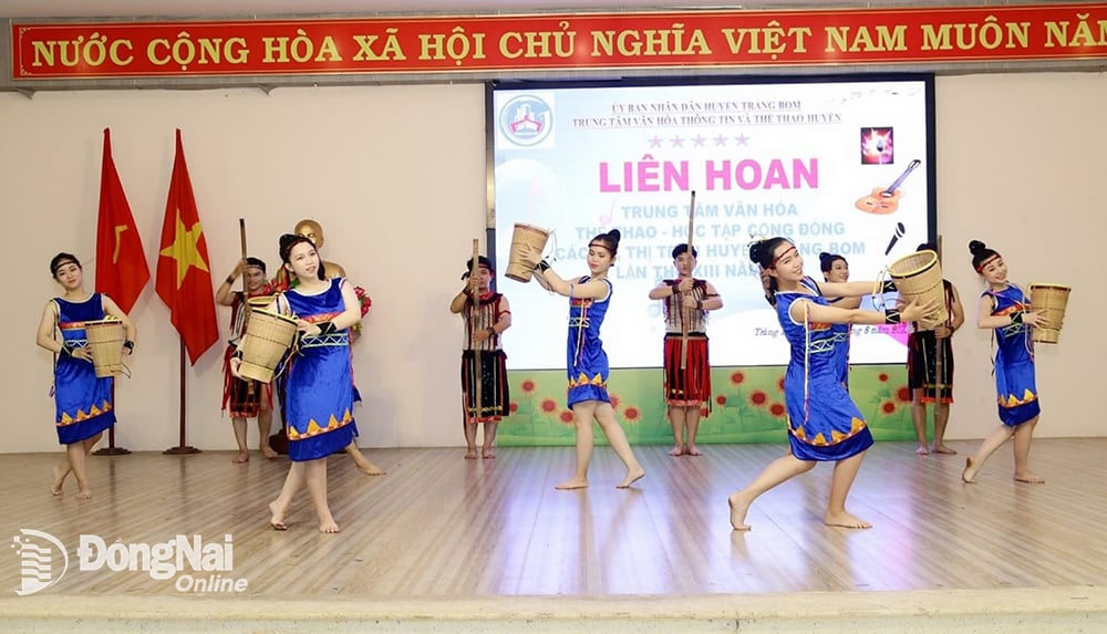 Biểu diễn văn nghệ tại hệ thống thiết chế văn hóa, thể thao trên địa bàn huyện Trảng Bom. Ảnh: ST