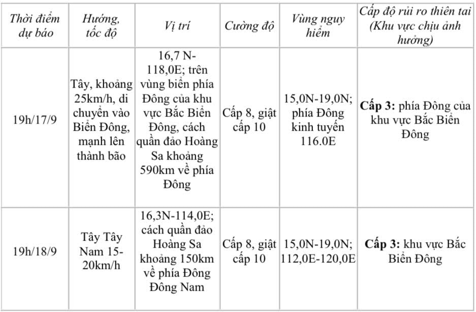 Dự báo diễn biến áp thấp nhiệt đới (trong 24 đến 48 giờ tới)