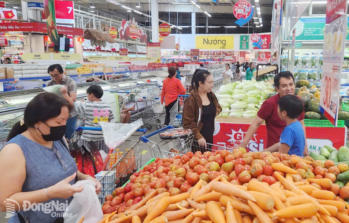 Người tiêu dùng chọn mua các loại nông sản tại một siêu thị ở thành phố Biên Hòa. Ảnh: H.HẢI