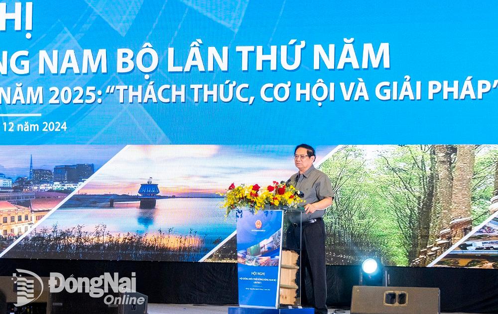 Thủ tướng Chính phủ Phạm Minh Chính phát biểu tại hội nghị. Ảnh: CTV