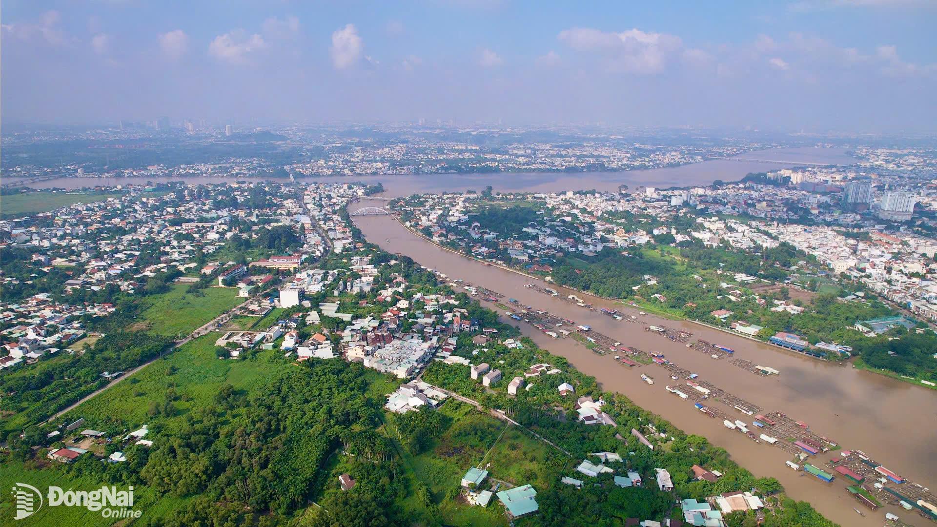 Một phần thành phố Biên Hòa nhìn từ trên cao. Ảnh: CTV