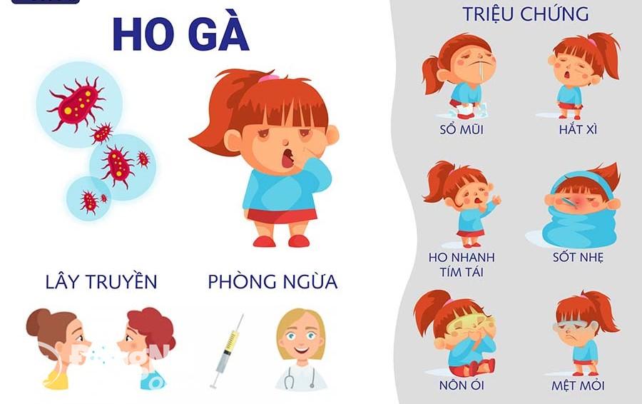 Những triệu chứng của bệnh ho gà. Ảnh: VNVC