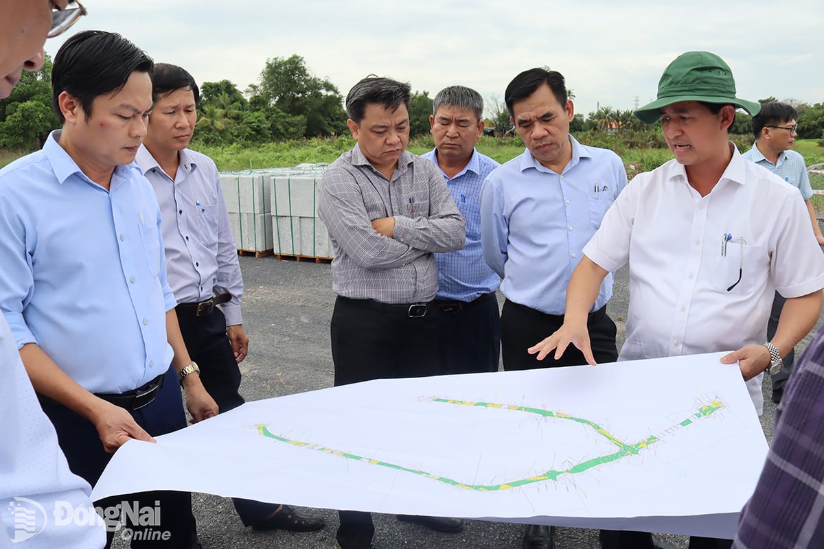 Lãnh đạo các sở, ngành và thành phố Biên Hòa đi kiểm tra công tác giải phóng mặt bằng Dự án Đường ven sông Cái.