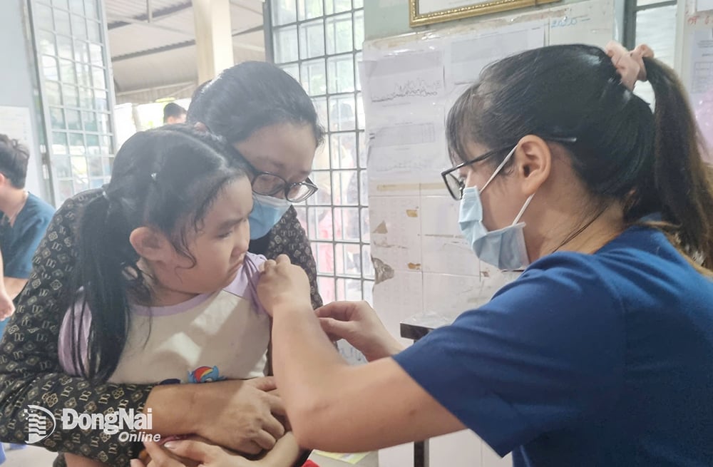 Đồng Nai đã tổ chức chiến dịch tiêm vaccine sởi cho trẻ từ 1-10 tuổi từ tháng 9-2024. Ảnh: M.Liên