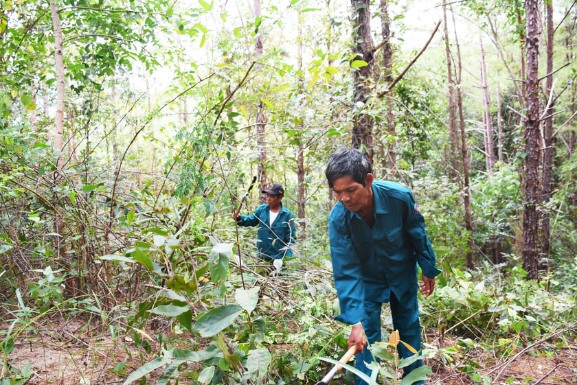 Nhóm hộ làng Tơ Vơn (xã Ia Khươl, huyện Chư Păh) tham gia nhận khoán quản lý, bảo vệ rừng để cải thiện sinh kế, nâng cao thu nhập. Ảnh: Minh Phương