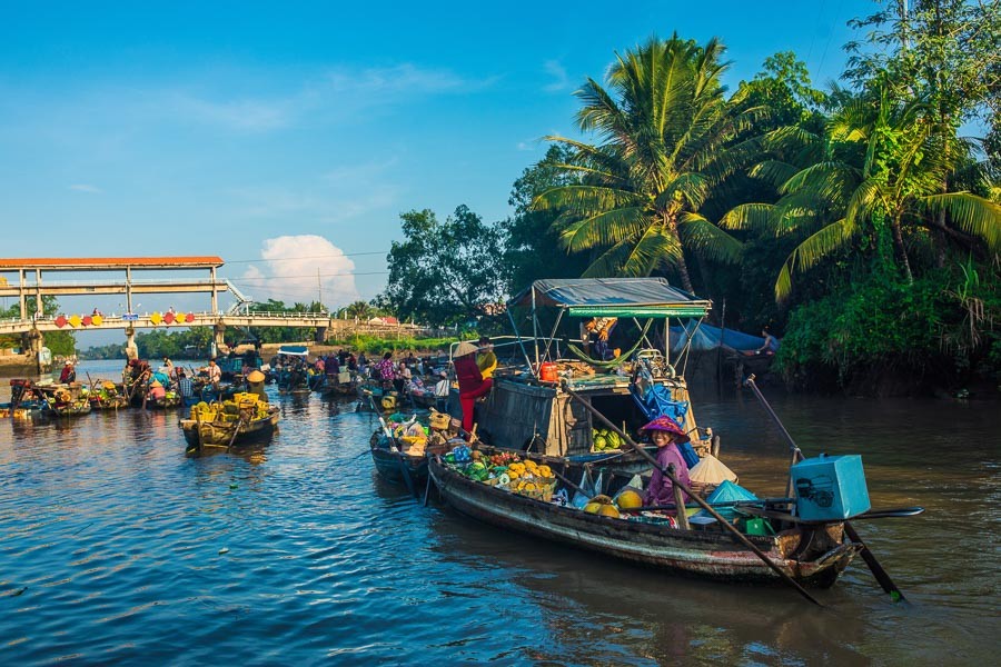 Những khu chợ nổi đầy màu sắc ở Cần Thơ sẽ không làm du khách thất vọng. 